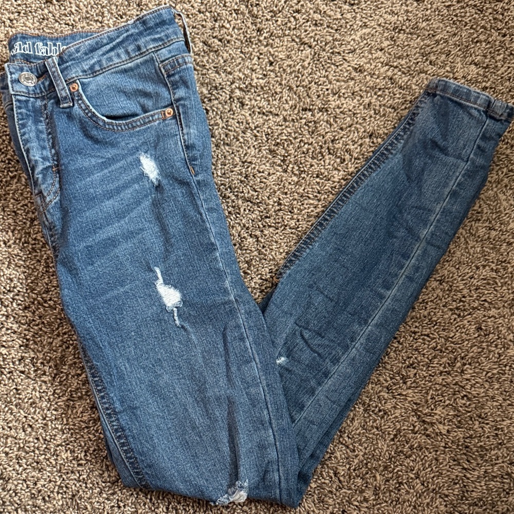 Wild Fable Blue Distressed Skinny Jeans